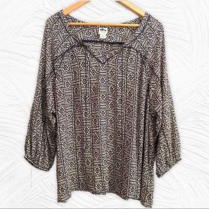 John Robshaw for Lucky Brand V-neck Blouse